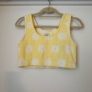 Yllw The Label Daisy Floral Terrycloth Crop Top- Medium